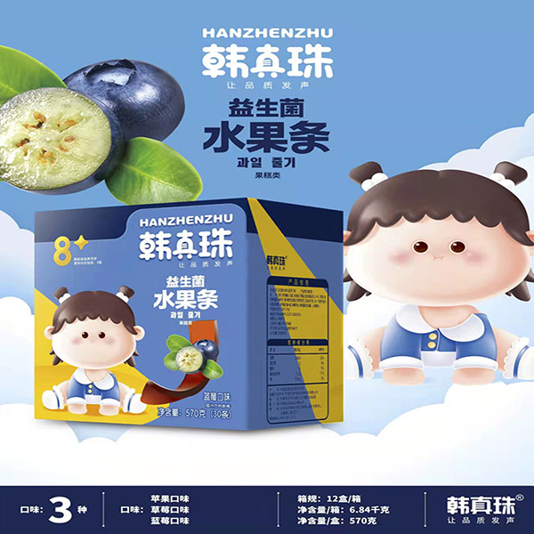 韓真珠益生菌水果條570g草莓味蘋果味藍(lán)莓味兒童水果糕果丹皮零食1.jpg