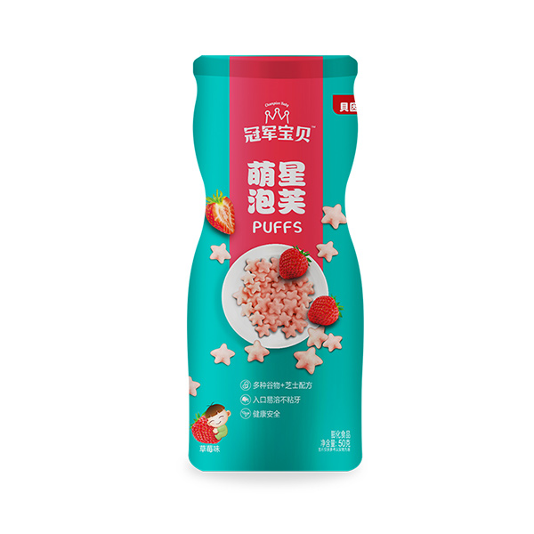 貝因美冠軍寶貝萌星泡芙草莓味50克.jpg 貝因美冠軍寶貝萌星泡芙草莓味50克.jpg