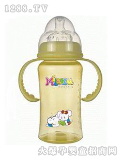 寬口花形防倒防漏奶瓶