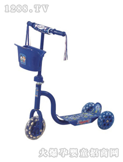 葫蘆娃兒童滑板車藍(lán)色彩帶