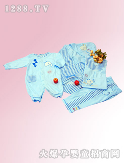 安嬰寶藍(lán)色嬰兒套裝