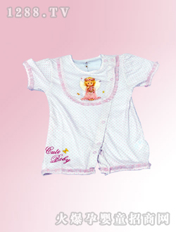 安嬰寶嬰兒短袖連體衣