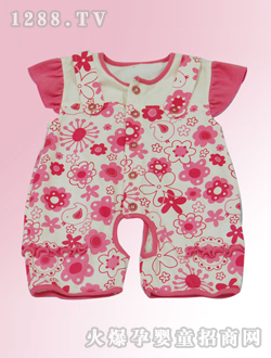安嬰寶嬰兒紅色開檔連體衣