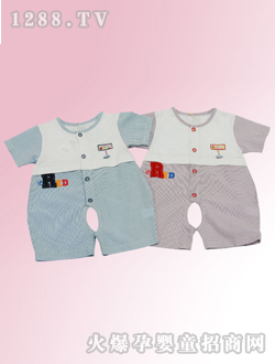 安嬰寶嬰兒圓領(lǐng)連體衣