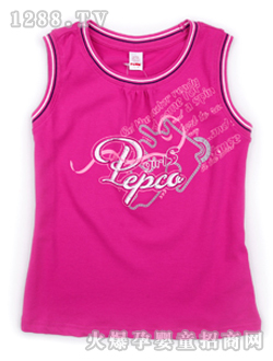 小豬班納紫紅色圓領針織背心