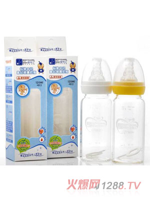 嬰侍衛(wèi)標(biāo)準(zhǔn)口徑晶鉆玻璃奶瓶120ml