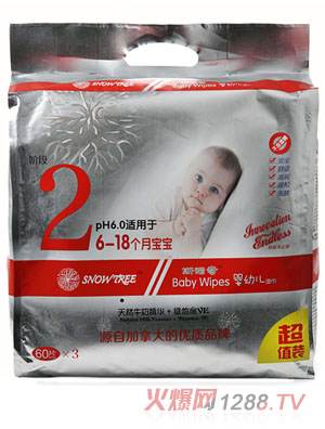 snowtree斯諾奇嬰幼兒濕巾2段60×3