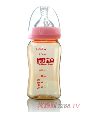 優(yōu)冠寶貝PPSU奶瓶240ml紅色