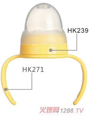 好可愛標(biāo)口奶瓶牙蓋組手柄