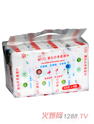 可兒嬰兒口手柔濕巾4包裝