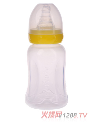 優(yōu)嘻噯無(wú)柄標(biāo)口PP奶瓶150ML黃色