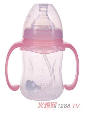 優(yōu)嘻噯寬口有柄自動(dòng)奶PP瓶1800ml粉色