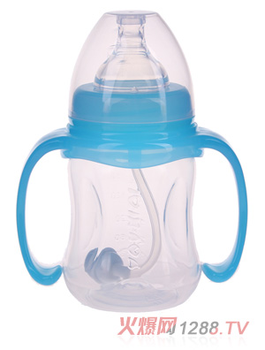 優(yōu)嘻噯寬口有柄自動(dòng)奶PP瓶1800ml藍(lán)色