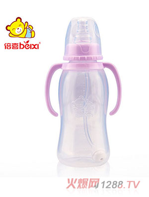 倍喜標口弧形PP奶瓶300ML（紫色）