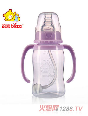 倍喜標口直身PP奶瓶150ML（紫色）