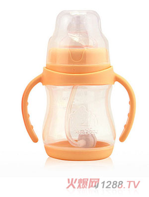 倍喜寬口弧形PP奶瓶180ML（杏色）