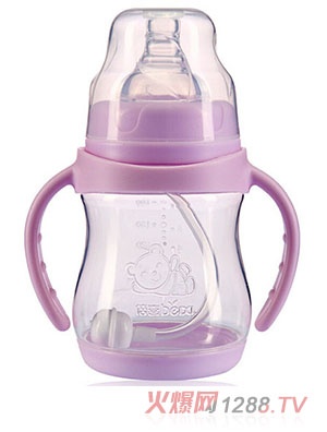 倍喜寬口弧形PP奶瓶180ML（紫色）
