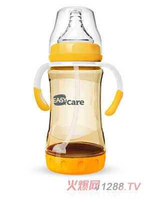 伊斯卡爾240mlPPSU防脹氣自動(dòng)奶瓶（橙）