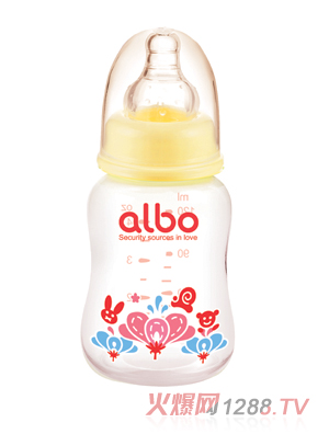 愛(ài)樂(lè)寶120ml標(biāo)口PP初生奶瓶黃花