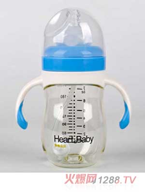 亨特貝貝寬口PPSU210ml藍(lán)色奶瓶帶手柄