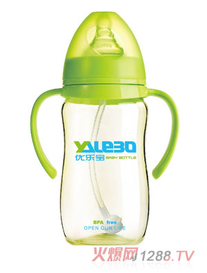 優(yōu)樂寶PP抗菌寬口徑有柄自動奶瓶300ML(Y)