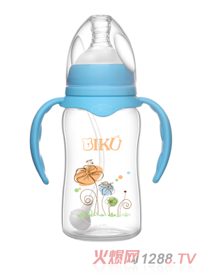 比酷熊嬰幼兒PP奶瓶藍(lán)色