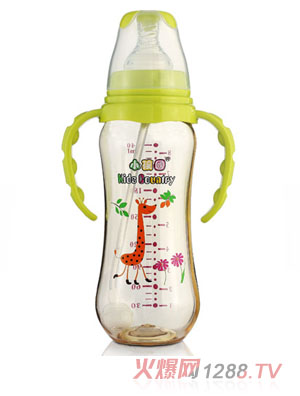 小孩國標口弧形自動PPSU安全奶瓶240ML青色