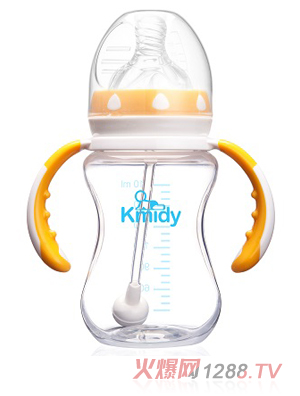 可米迪PP自動奶瓶210ml橙色