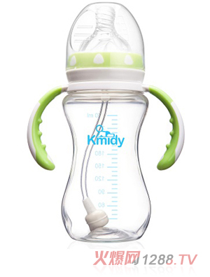 可米迪PP自動奶瓶270ml綠色