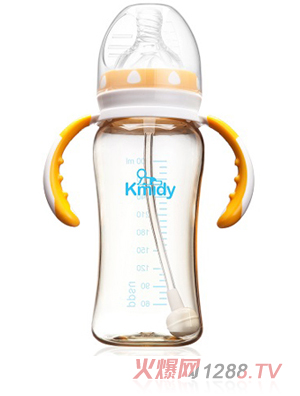 可米迪PPSU自動(dòng)奶瓶300ml橙色