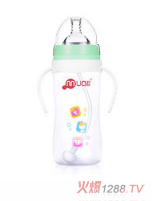 母愛(ài)寬口徑PP自動(dòng)奶瓶240ml綠