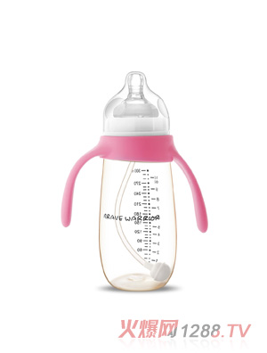 虎士廣口徑PPSU奶瓶粉色