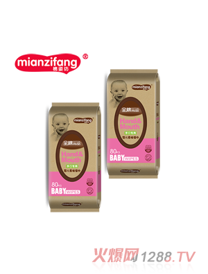 棉姿坊全棉尚品手口專(zhuān)用嬰兒柔棉濕巾80片