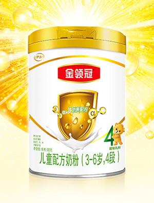 伊利金領(lǐng)冠兒童成長牛奶粉4段900g6罐裝