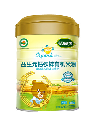 聰明蓓蓓有機(jī)米粉罐益生元鈣鐵鋅